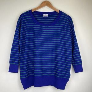 Wallace x Madewell Knit Pullover Sweater Cotton Blue Purple Stripe Womens Size S